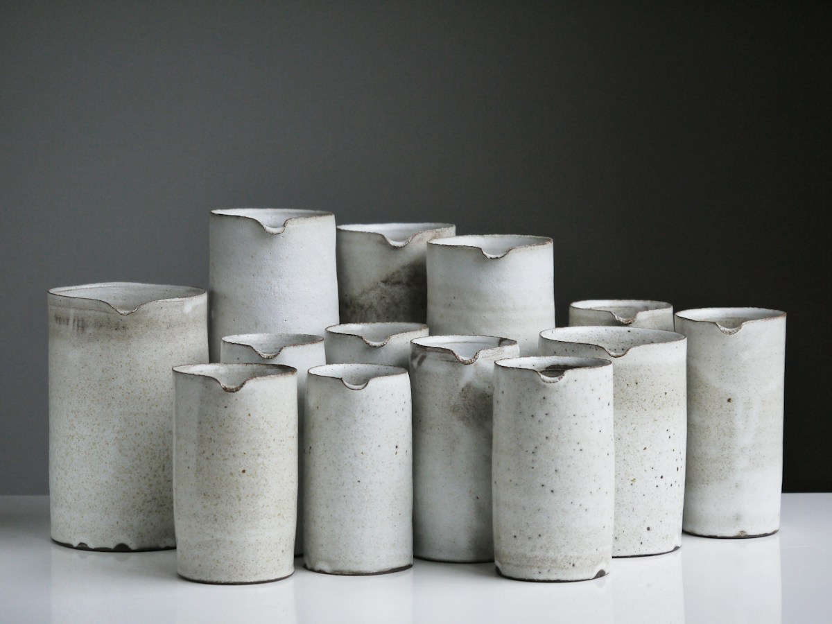 A group of white ceramic vessels